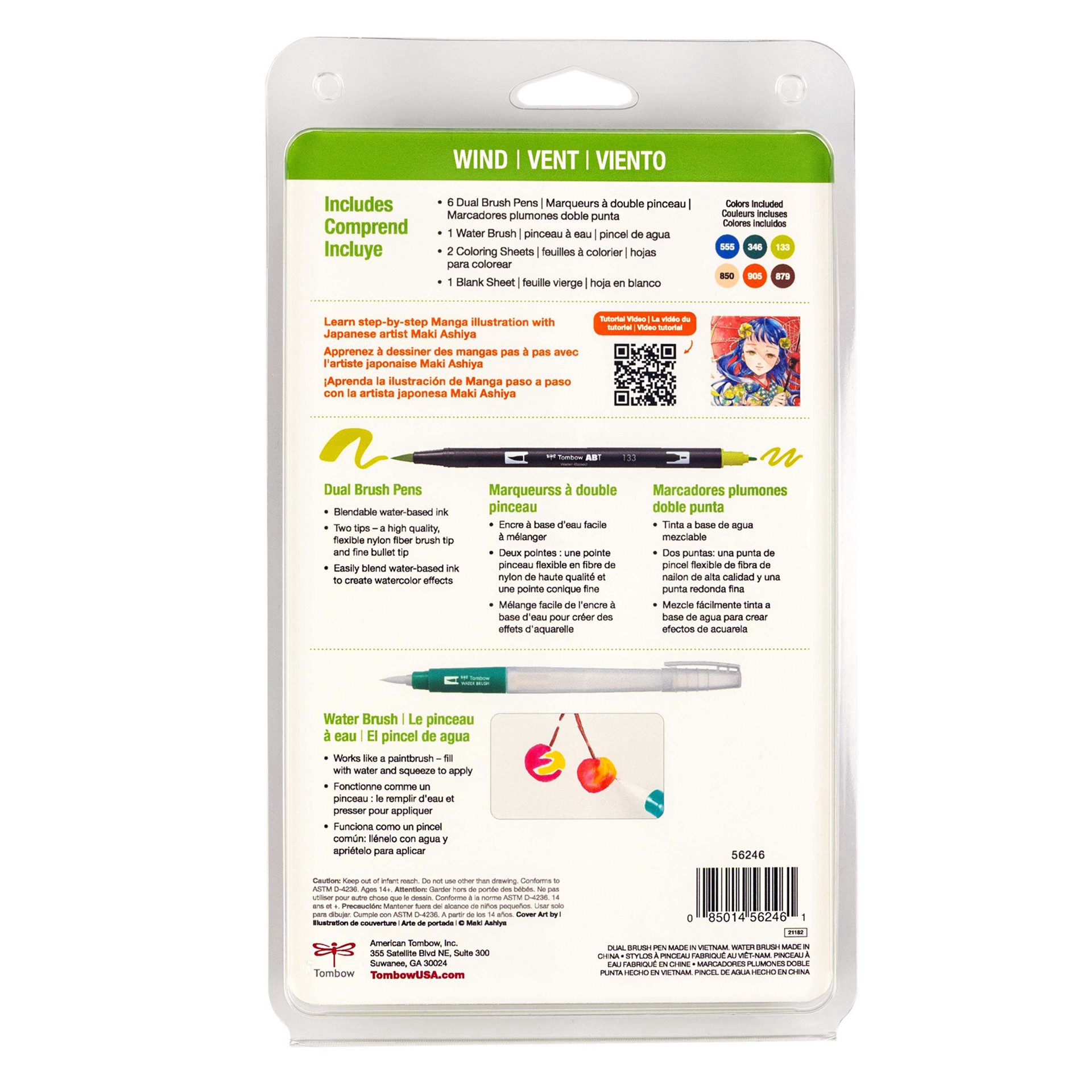 slide 10 of 11, Tombow Wind Manga Illustration Dual Brush Pen Art Set, 1 ct