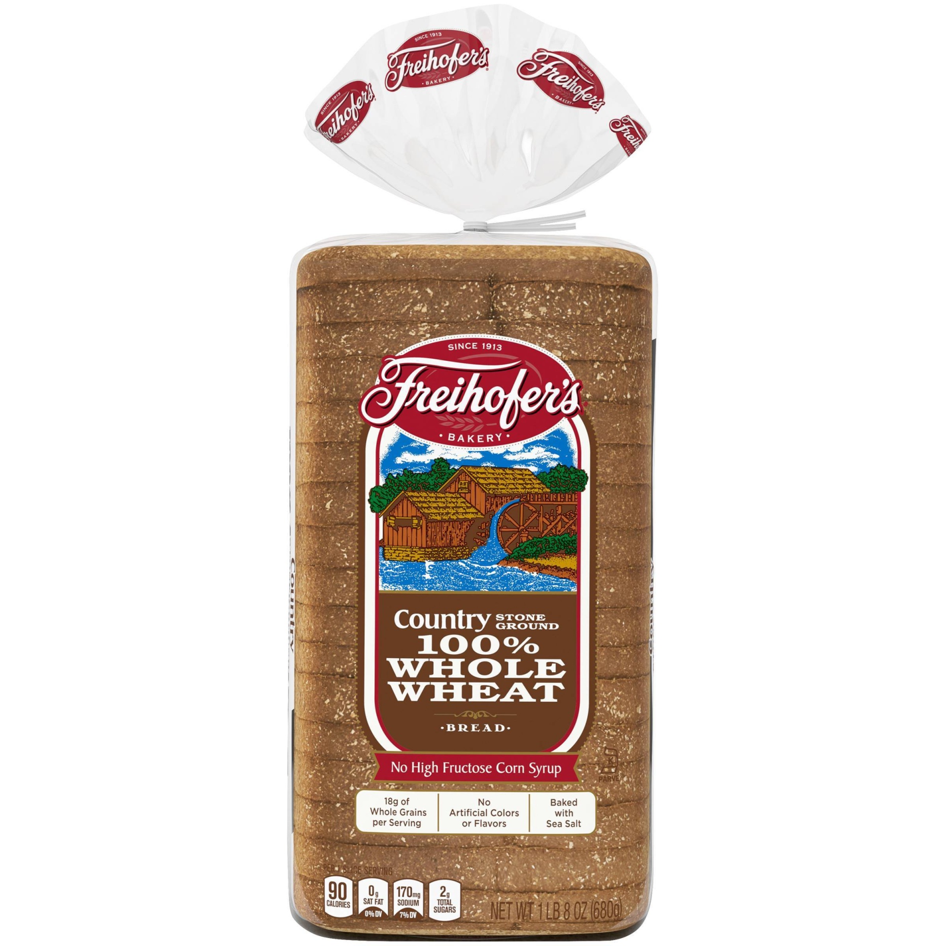 slide 1 of 8, Freihofer's Bread Country 100% Whole Wheat, 24 oz