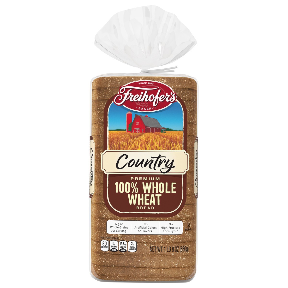 slide 1 of 7, Freihofer's Country 100% Whole Wheat Bread 24 Oz, 1 cnt