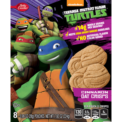 slide 4 of 4, Betty Crocker Oat Crisps, Cinnamon, Nickelodeon Teenage Mutant Ninja Turtles, 7.92 oz