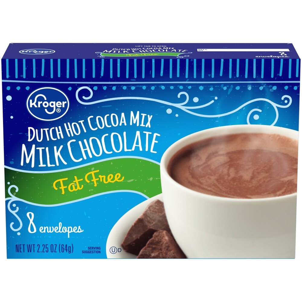 slide 1 of 1, Kroger Fat Free Milk Chocolate Dutch Hot Cocoa Mix, 8 ct