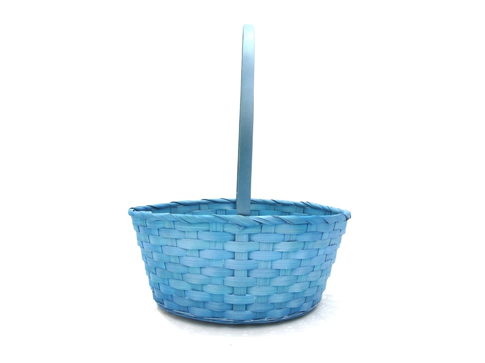 slide 1 of 1, Holiday Home Bamboo Basket - Pearl Blue, 12 in