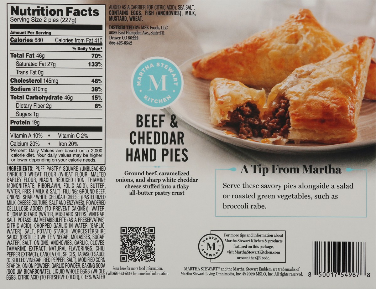 slide 5 of 9, Martha Stewart Kitchen Beef & Aged Cheddar Hand Pies, 2 ct; 9 oz