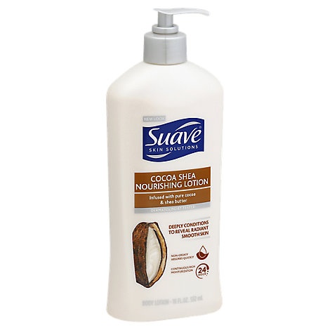 slide 1 of 1, Suave Skin Solution Body Lotion Nourishing With Cocoa & Shea, 18 fl oz