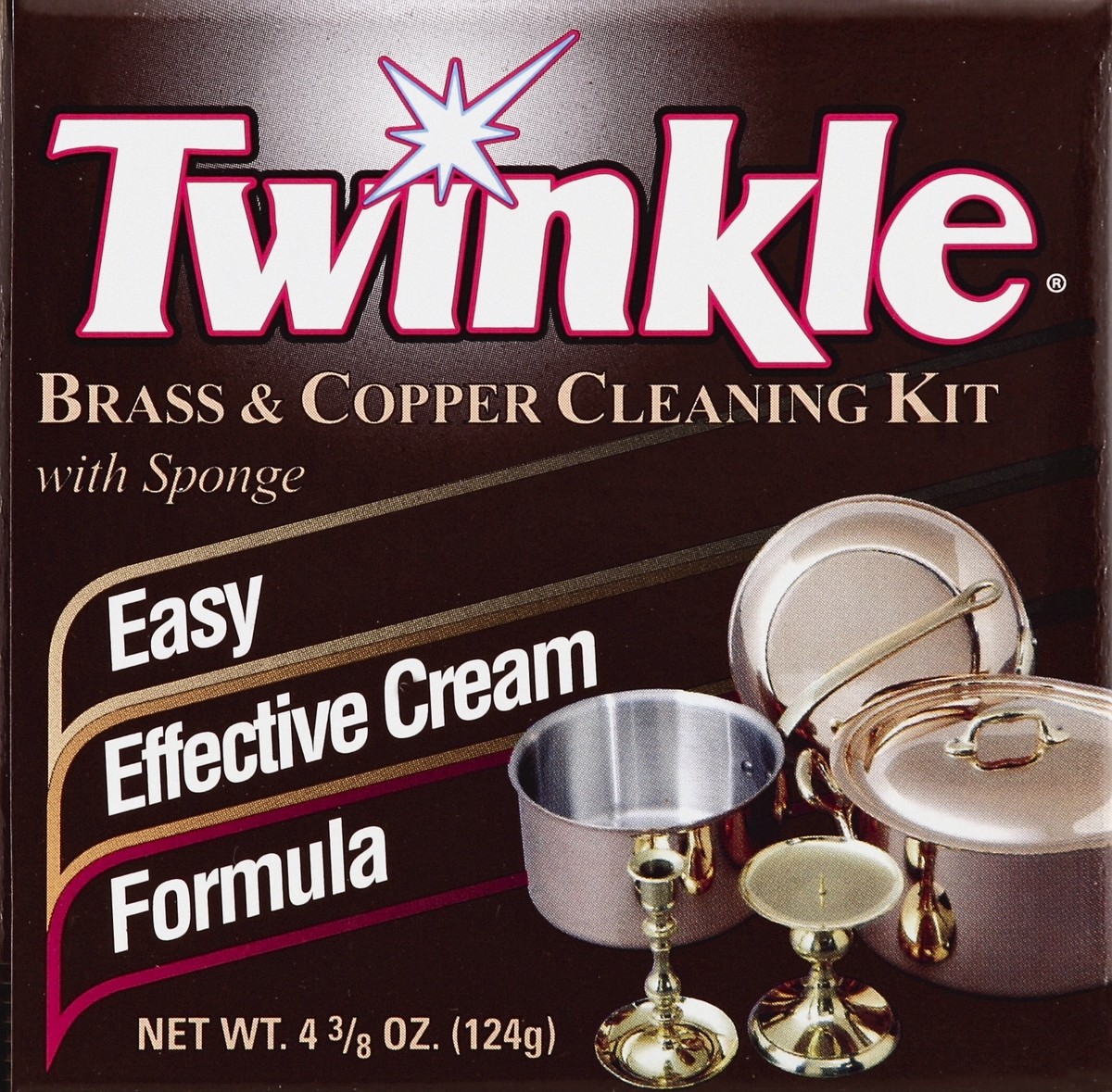 slide 3 of 5, Twinkle Brass & Copper Cleaning Kit, with Sponge, 4.375 oz