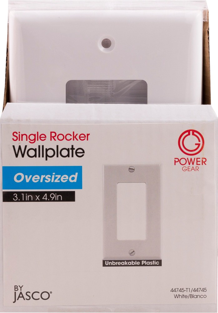 slide 1 of 2, Power Gear Single Rocker Wallplate, 3 in x 5 in
