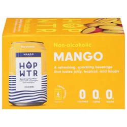 Hop Wtr Non-Alcoholic Mango Flavored Sparkling Hop Water 6 - 12 oz Cans