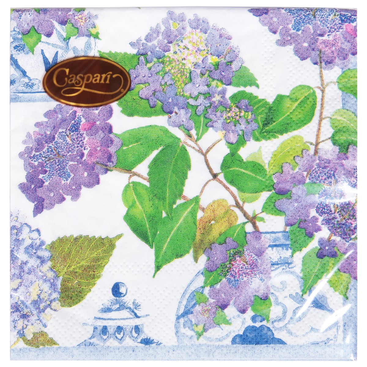 slide 1 of 9, Caspari Triple-Ply Hydrangeas and Porcelain Napkins 20 ea, 20 ct