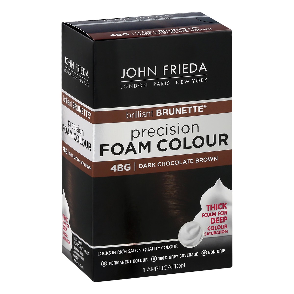 slide 2 of 9, John Frieda Brilliant Brunette Dark Chocolate Brown 4BG Precision Foam Colour 6 Pieces 1 ea, 1 ct