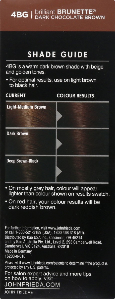 slide 9 of 9, John Frieda Brilliant Brunette Dark Chocolate Brown 4BG Precision Foam Colour 6 Pieces 1 ea, 1 ct