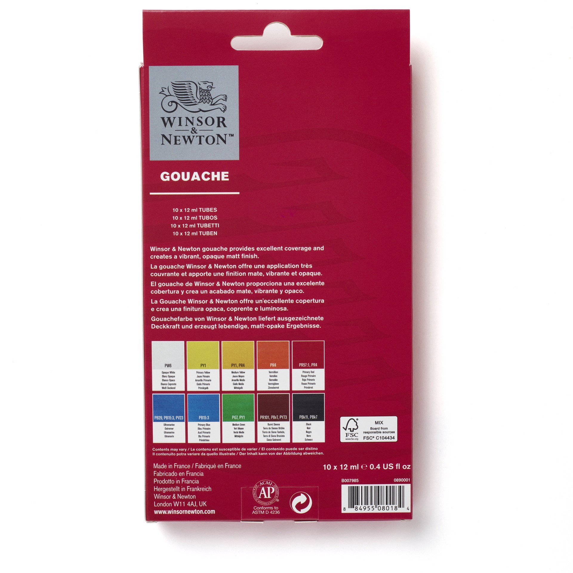 slide 6 of 8, Winsor & Newton Gouache Paint Set, 0.4 fl oz