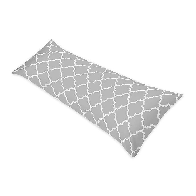 slide 1 of 1, Sweet Jojo Designs Trellis Maternity Body Pillow Case - Grey/White, 1 ct