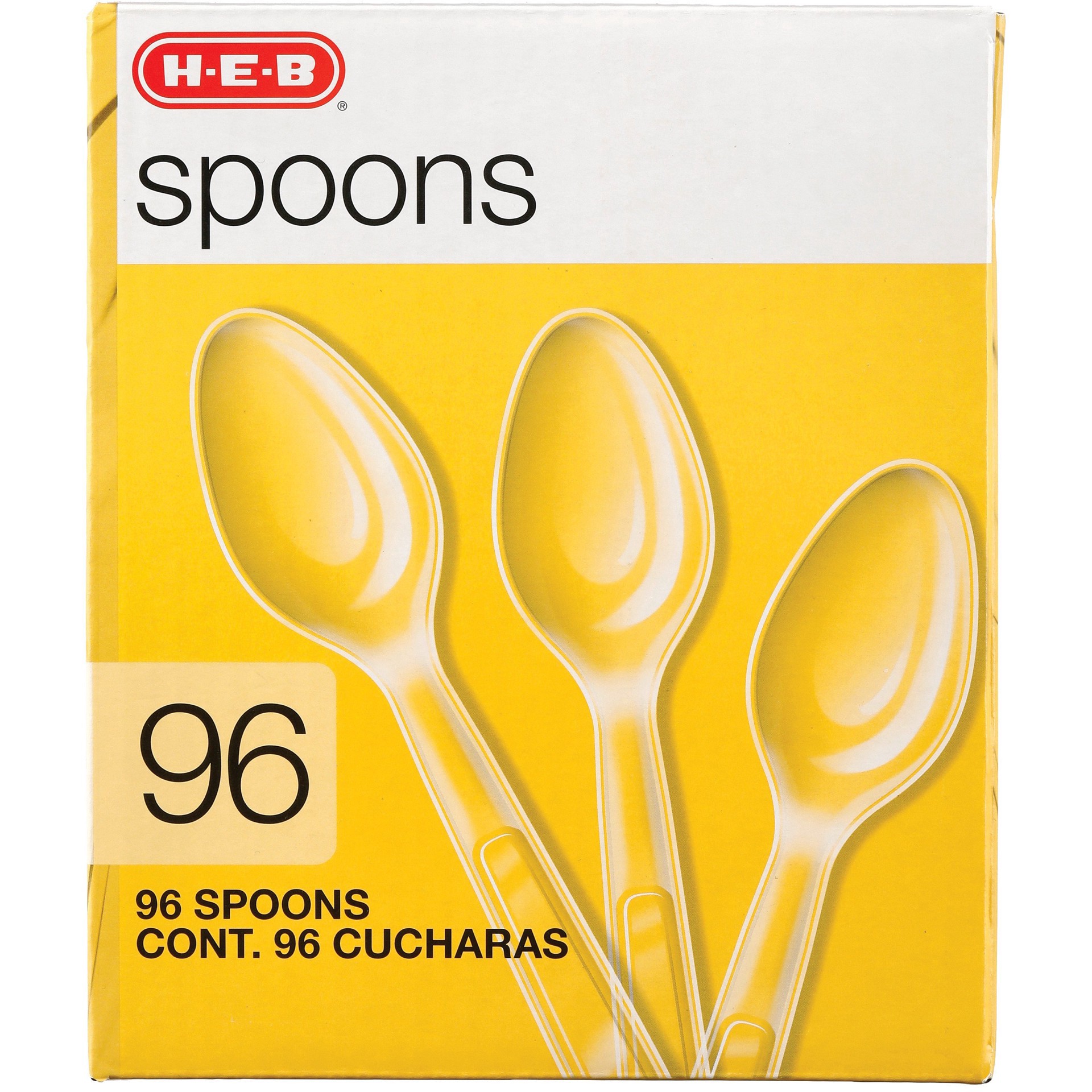 slide 1 of 1, H-E-B Full-Size Plastic Spoons, 96 ct