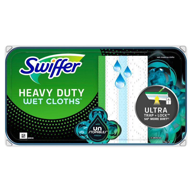 slide 4 of 10, Swiffer Unstopables Fresh Heavy Duty Wet Cloths Refill - 20ct, 20 ct