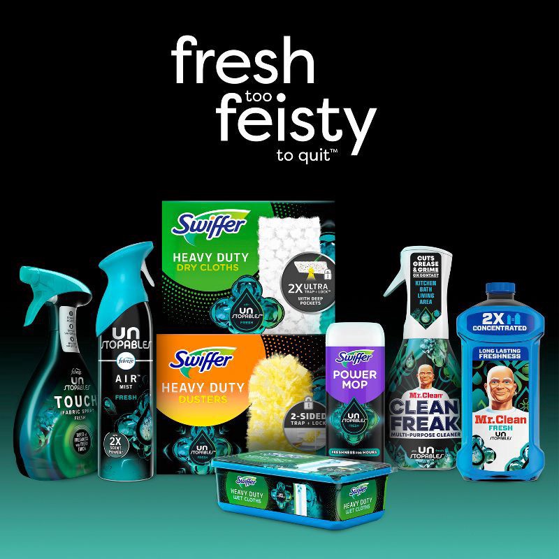slide 10 of 10, Swiffer Unstopables Fresh Heavy Duty Wet Cloths Refill - 20ct, 20 ct