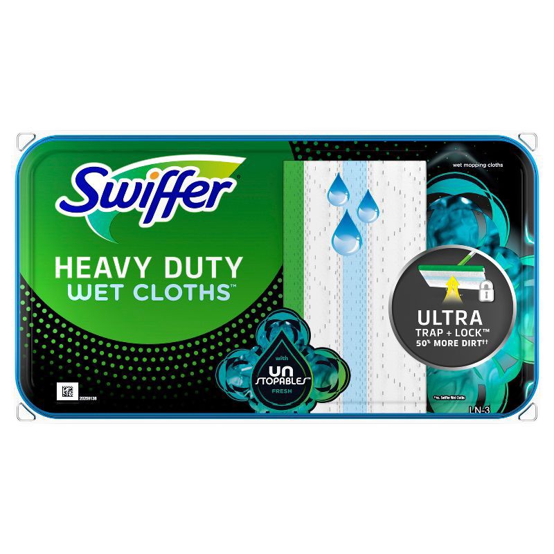 slide 3 of 10, Swiffer Unstopables Fresh Heavy Duty Wet Cloths Refill - 20ct, 20 ct