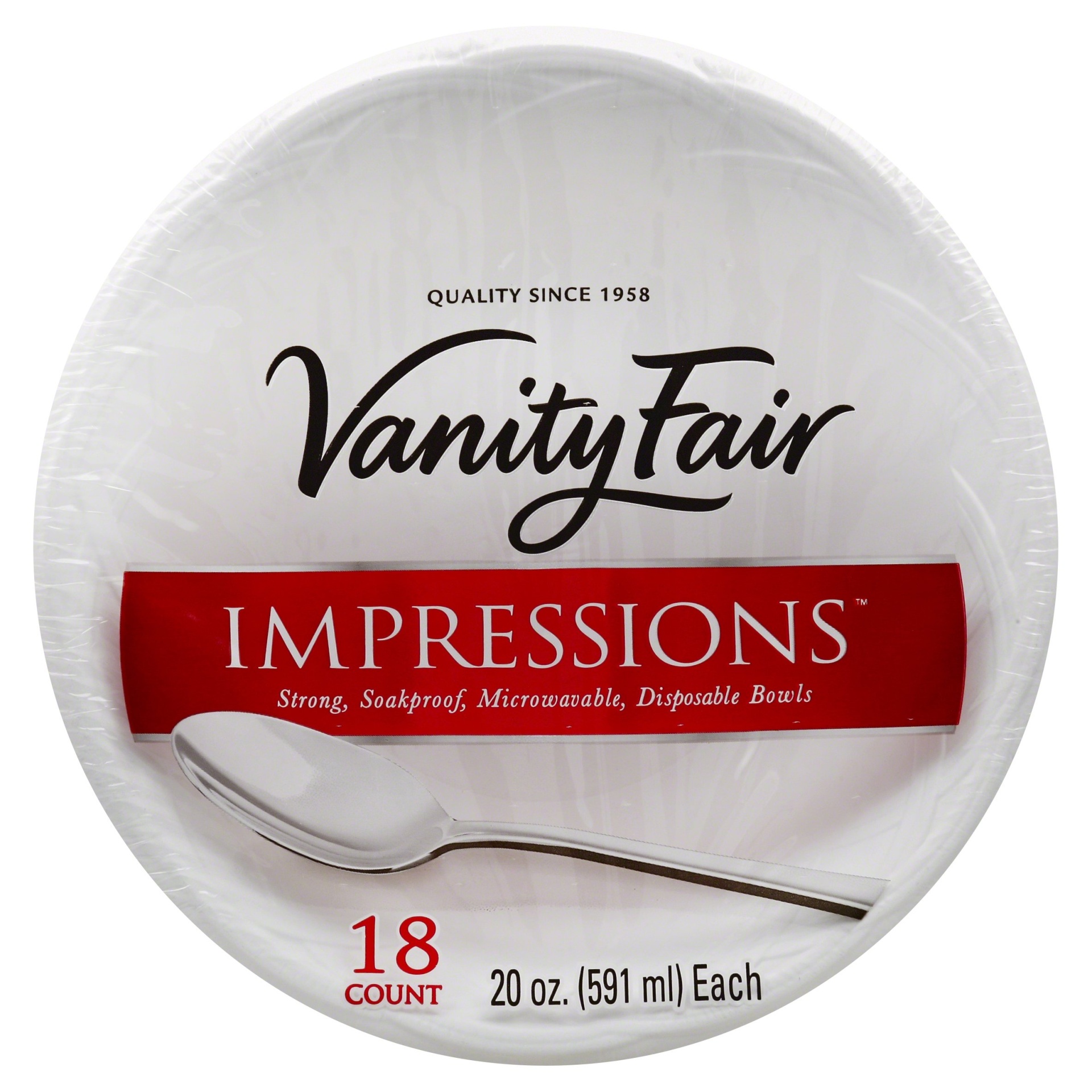 slide 1 of 3, Vanity Fair Impressions Disposable Bowls, 18 ct