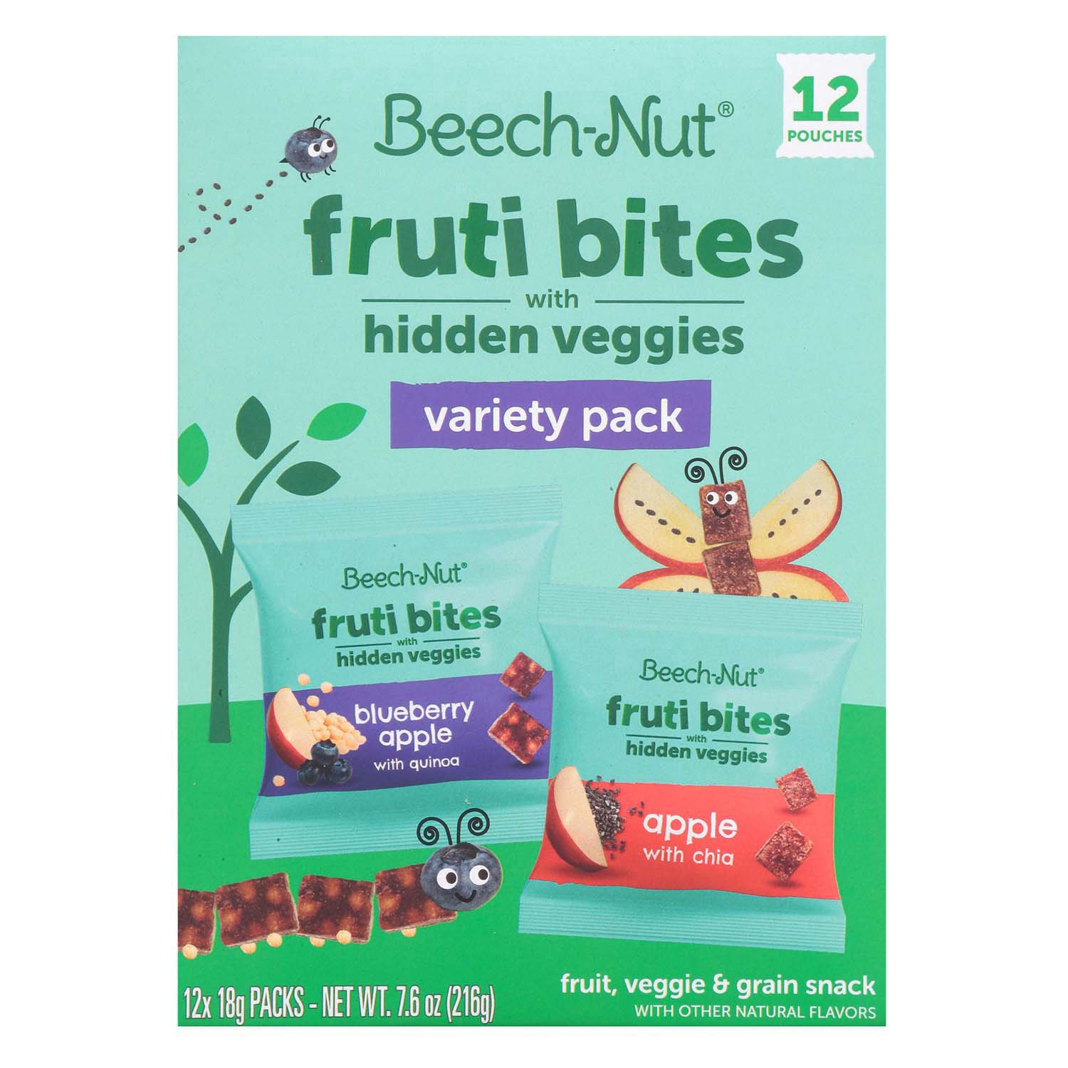 slide 1 of 2, Beech-Nut Fruti Bites Fruit, Veggie & Grain Snack Variety Pack 12 - 18 g Packs, 12 ct