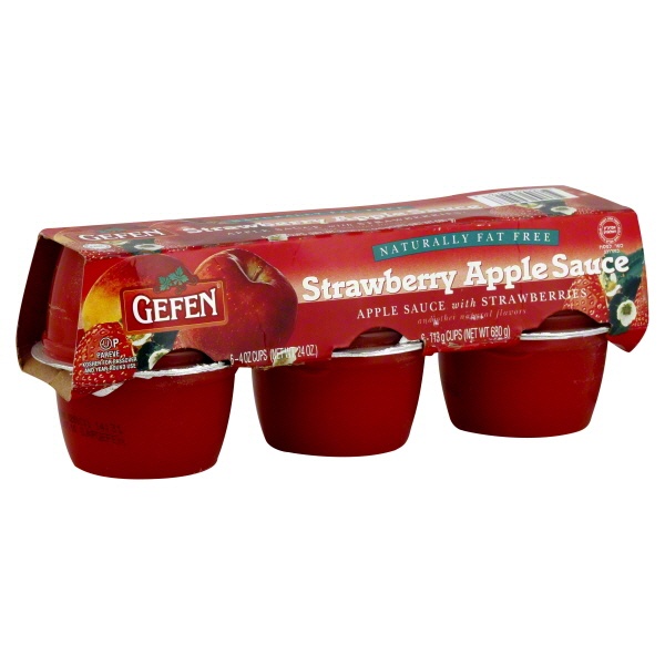 slide 1 of 1, Gefen Strawberry Applesauce Cups, 6 ct; 24 oz