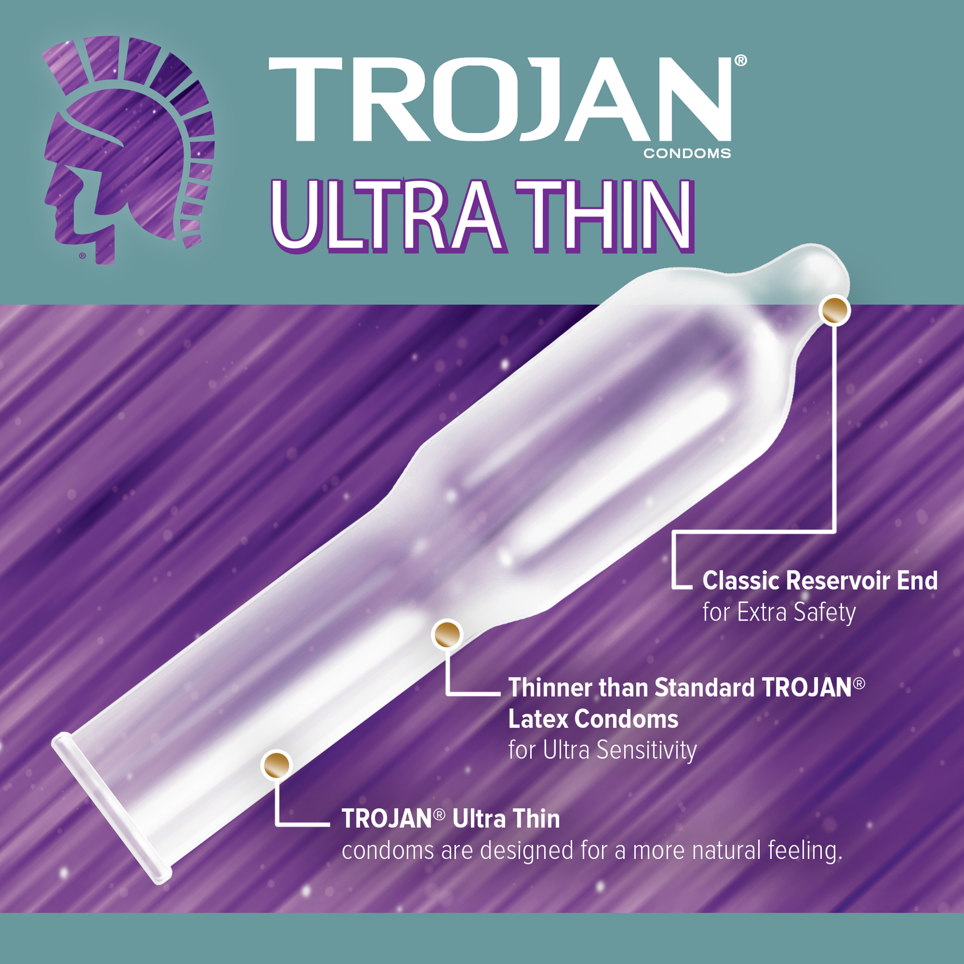 slide 3 of 5, Trojan Ultra-Thin Condoms, 3 ct