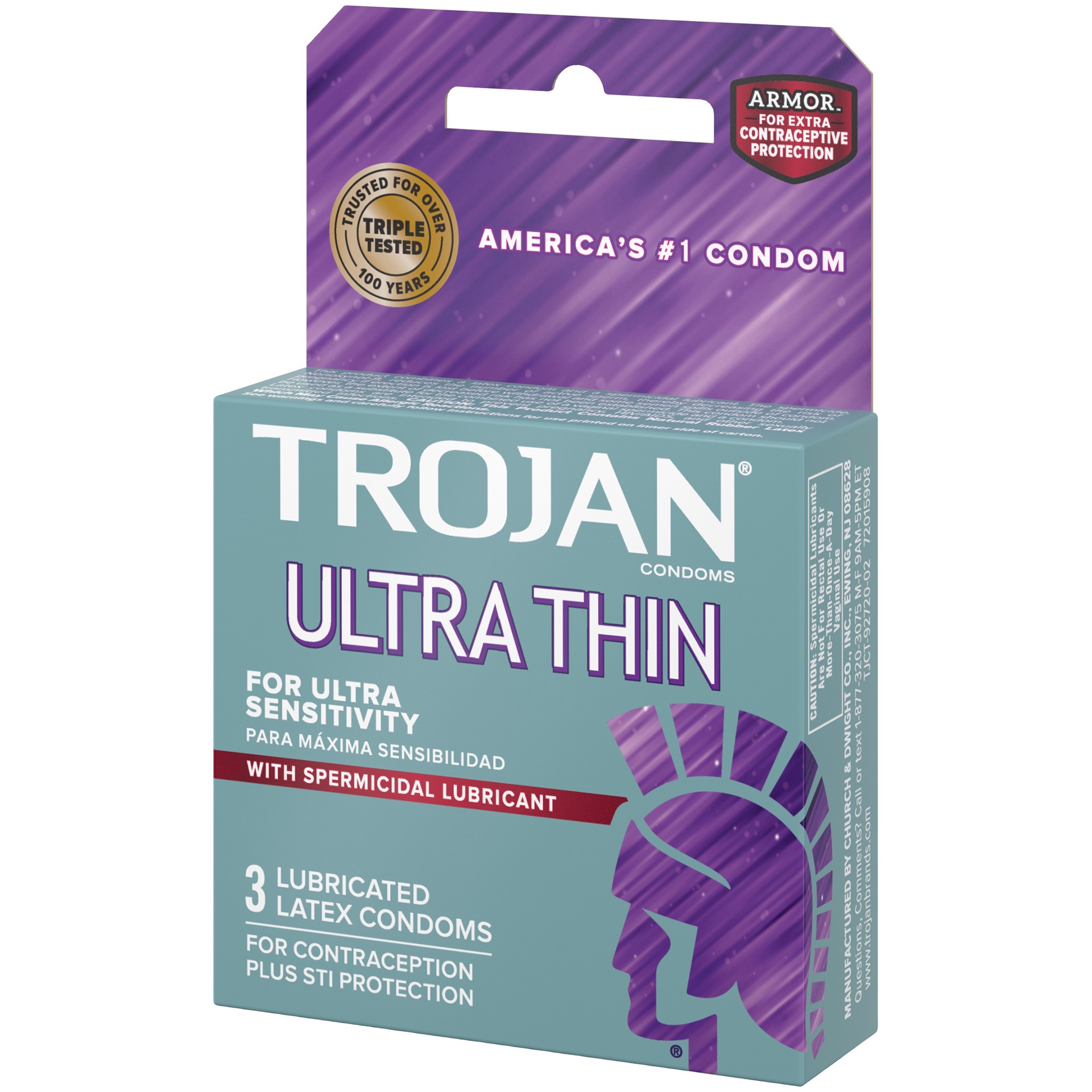 slide 4 of 5, Trojan Ultra-Thin Condoms, 3 ct