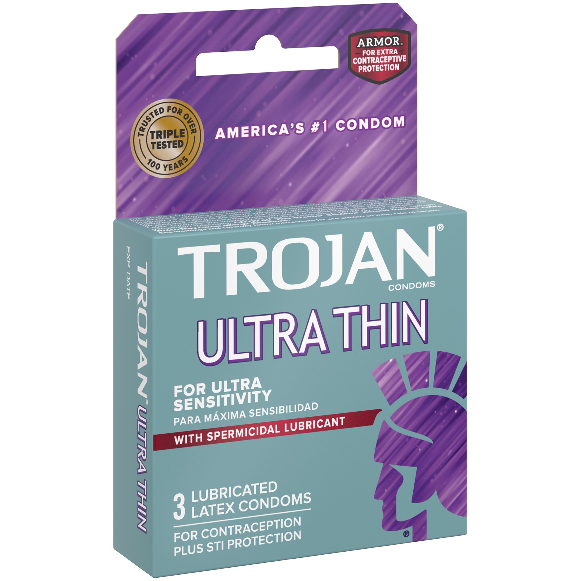 slide 5 of 5, Trojan Ultra-Thin Condoms, 3 ct
