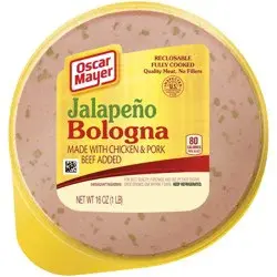 Oscar Mayer Jalapeno Bologna made with Chicken & Pork, Beef Added Sliced Lunch Meat, 16 oz. Pack