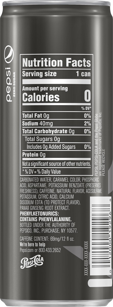 slide 2 of 3, Pepsi Zero Sugar Soda Cola 12 Fl Oz, 12 oz