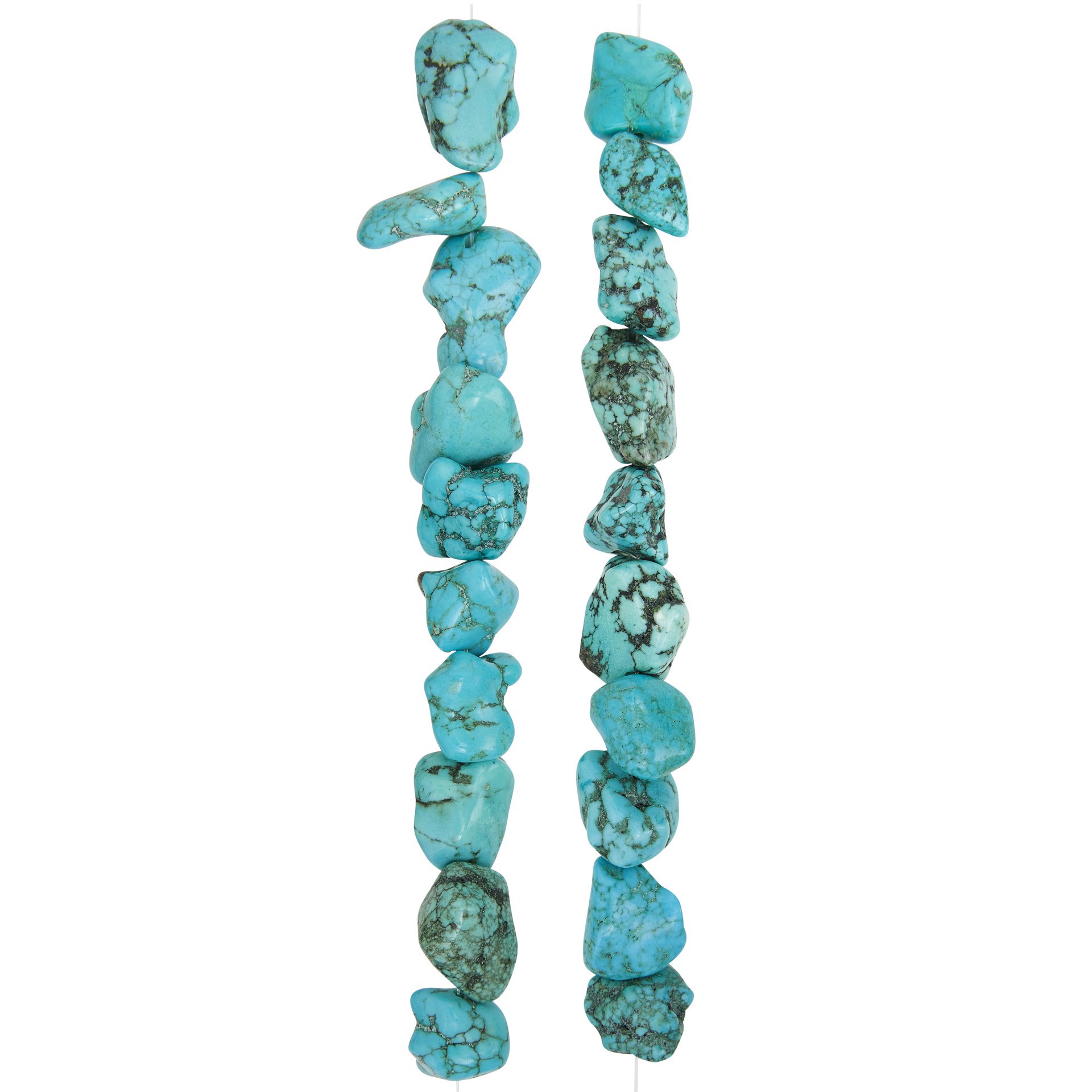 slide 2 of 3, Turquoise Dyed Howlite Nugget Beads By Bead Landing, 15mm-20mm
