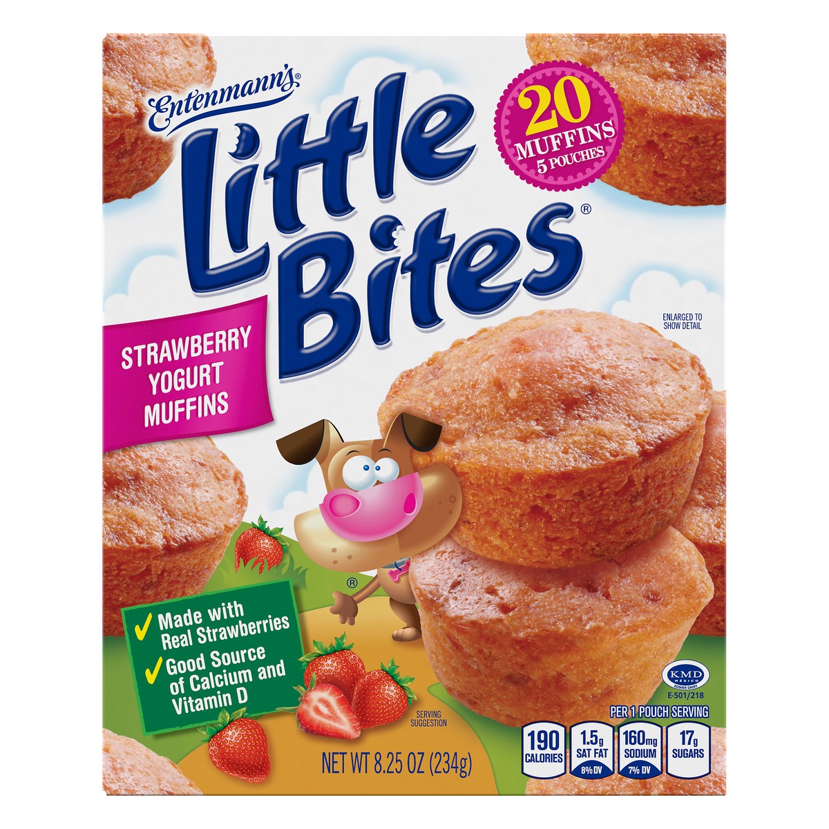 slide 1 of 8, Entenmann's Little Bites Strawberry Yogurt Muffins, 5 ct; 8.25 oz