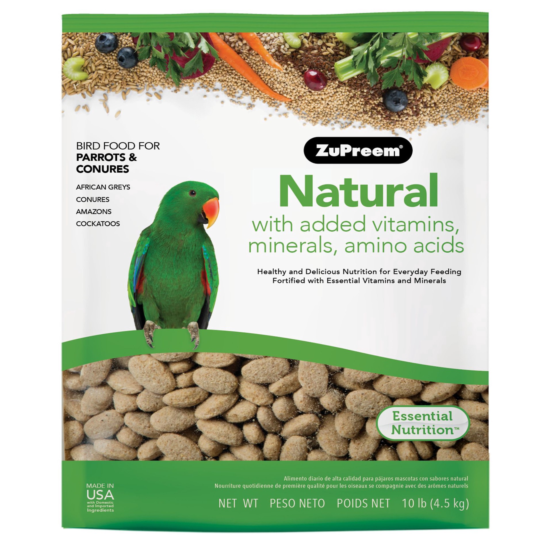 slide 1 of 1, ZuPreem Natrual Parrot Food, 10 lb