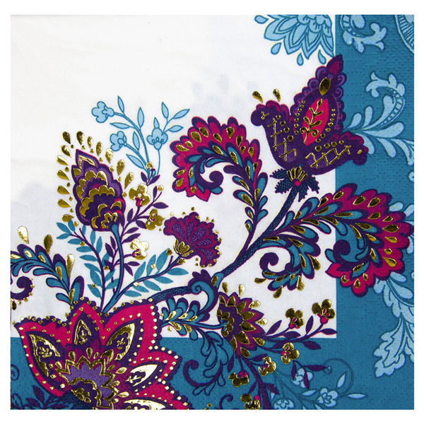 slide 1 of 1, Papyrus Jacobean Floral Lunch Napkin, 1 ct