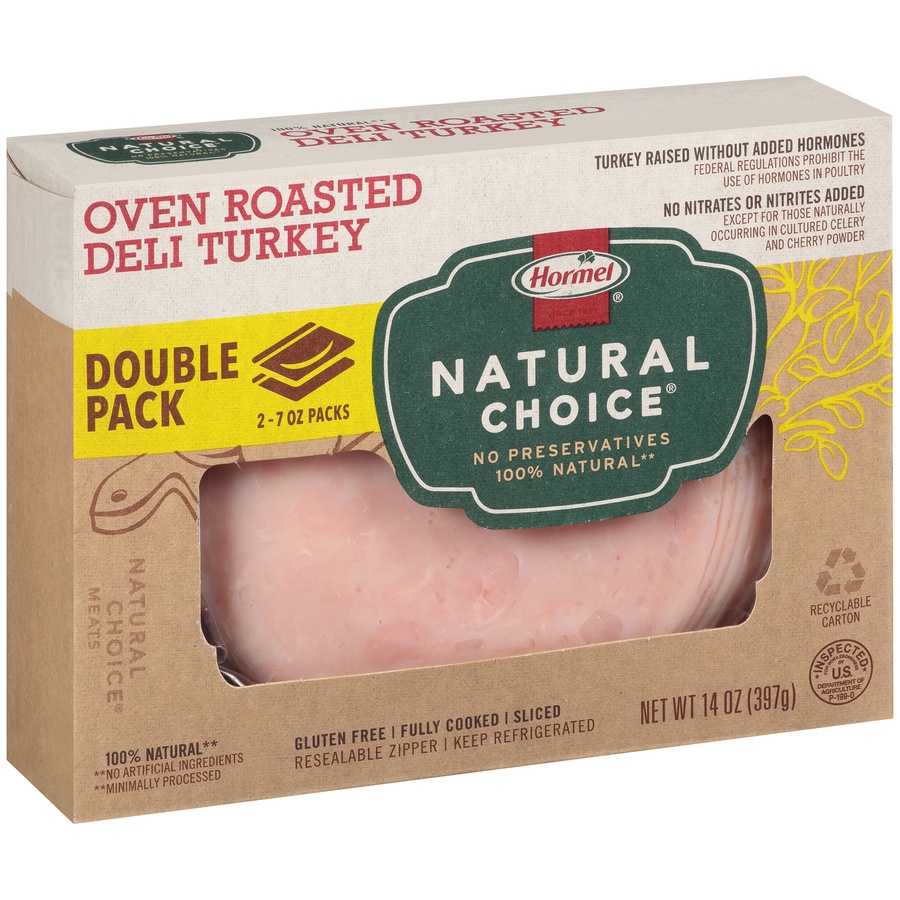 slide 8 of 8, Hormel Natural Choice Oven Roasted Deli Turkey Double Pack 2 - 7 oz Packs, 2 ct