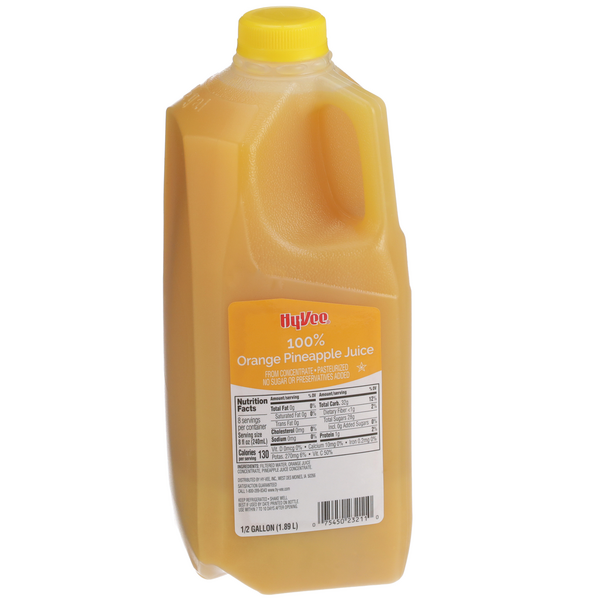 slide 1 of 1, Hy-vee 100% Orange Pineapple Juice From Concentrate - 64 fl oz, 64 fl oz