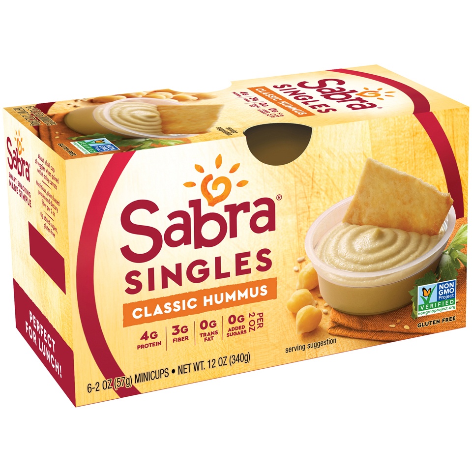 slide 7 of 8, Sabra Singles Classic Hummus 2 oz (6 count), 6 ct