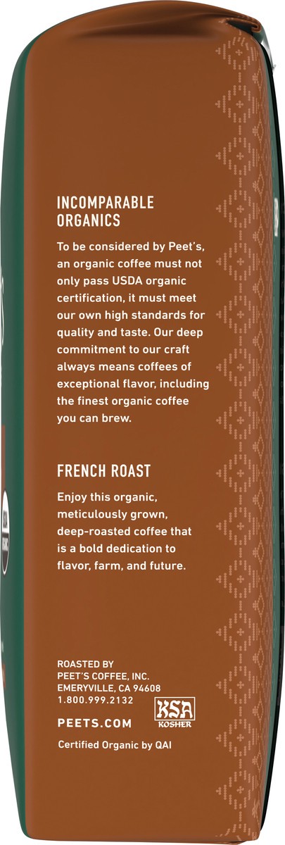 slide 6 of 9, Peet's Coffee, French Roast Organic Dark Roast Ground Coffee - 18oz Bag, 18 oz