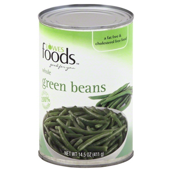 slide 1 of 2, Lowes Foods Whole Green Beans, 14.5 oz