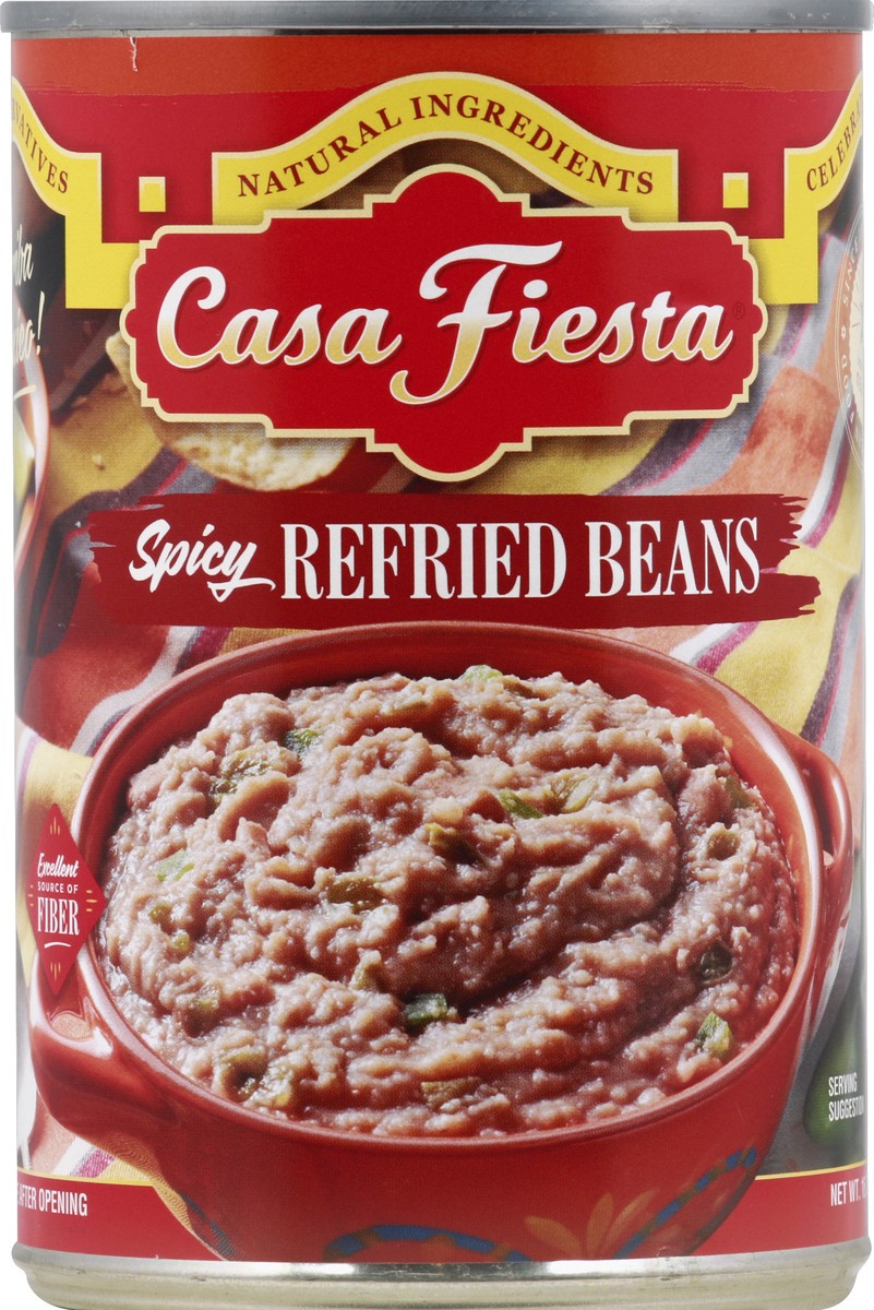 slide 2 of 2, Casa Fiesta Medium Spicy Refried Beans with Jalapeno Pieces, 15.5 oz