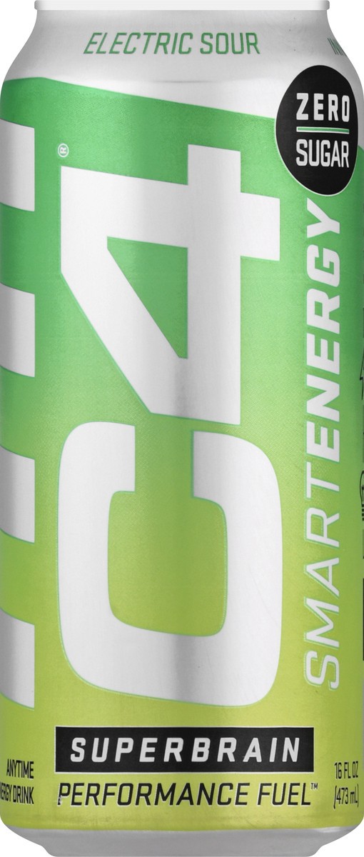 slide 9 of 10, C4 Sport Smart Energy Electric Sour Energy Drink 16 oz, 16 oz