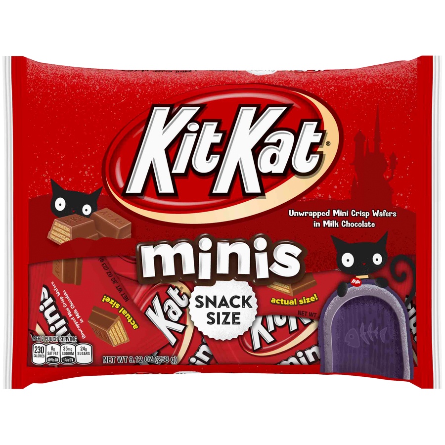 slide 1 of 5, KIT KAT Milk Chocolate Snack Size Minis Candy Bars, 9.1 oz