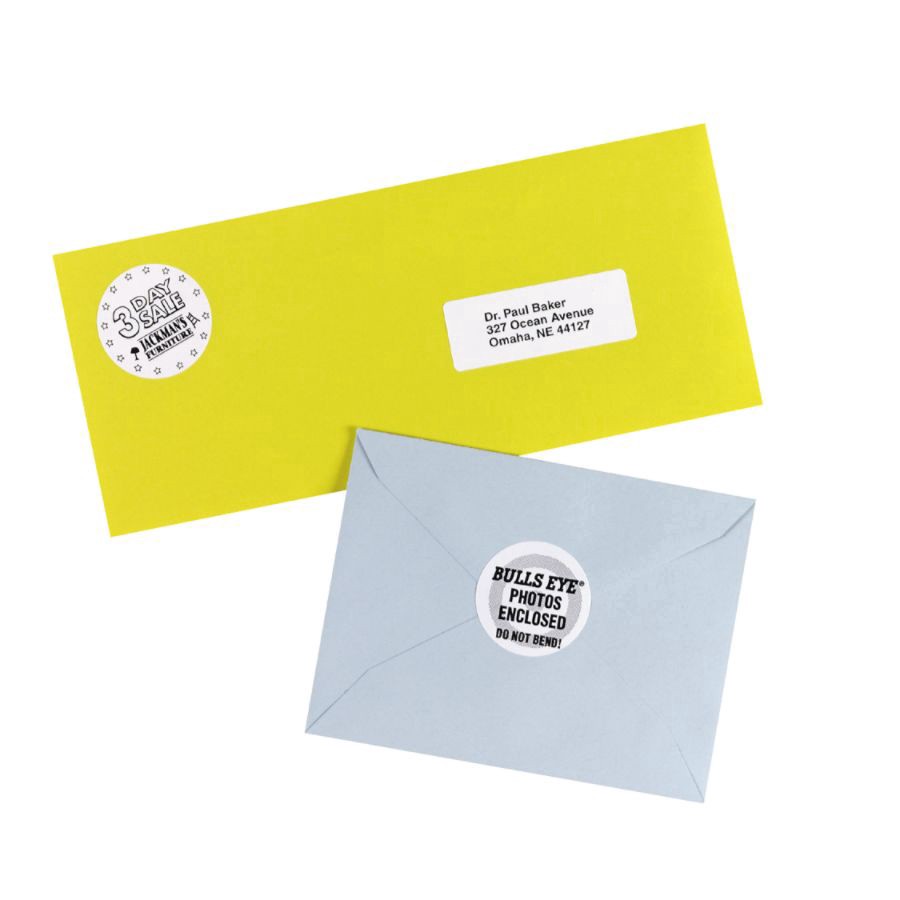 slide 2 of 6, Avery 1-2/3in Dia High-Visibility Round Laser Labels- White (600 Per Pack), 600 ct; 1 2/3 in