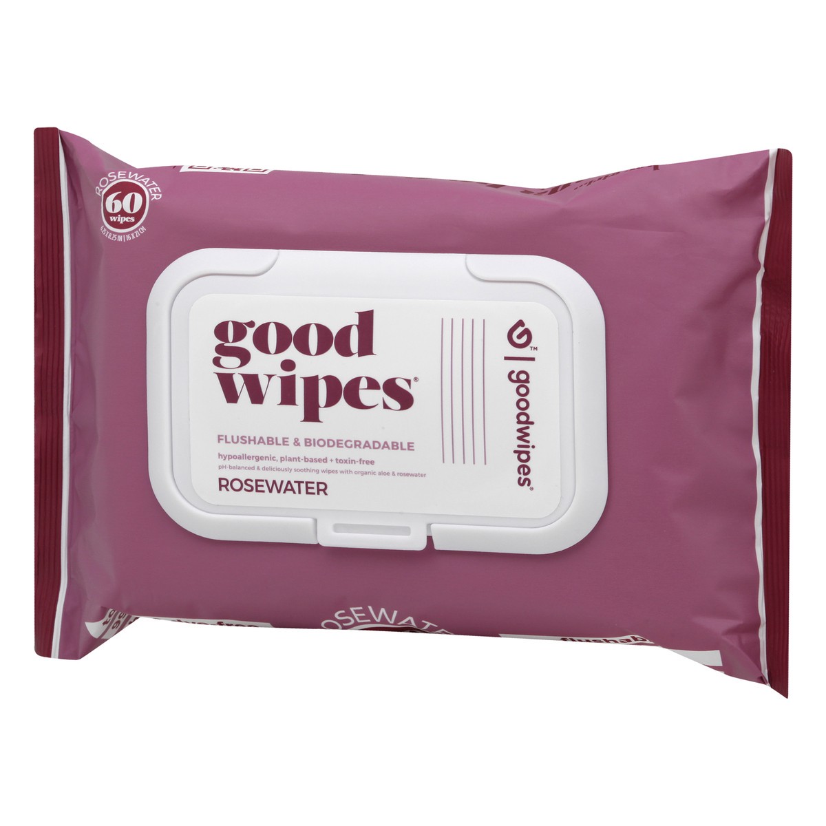 slide 6 of 9, GoodWipes Rosewater Flushable Wipes, 60 ct