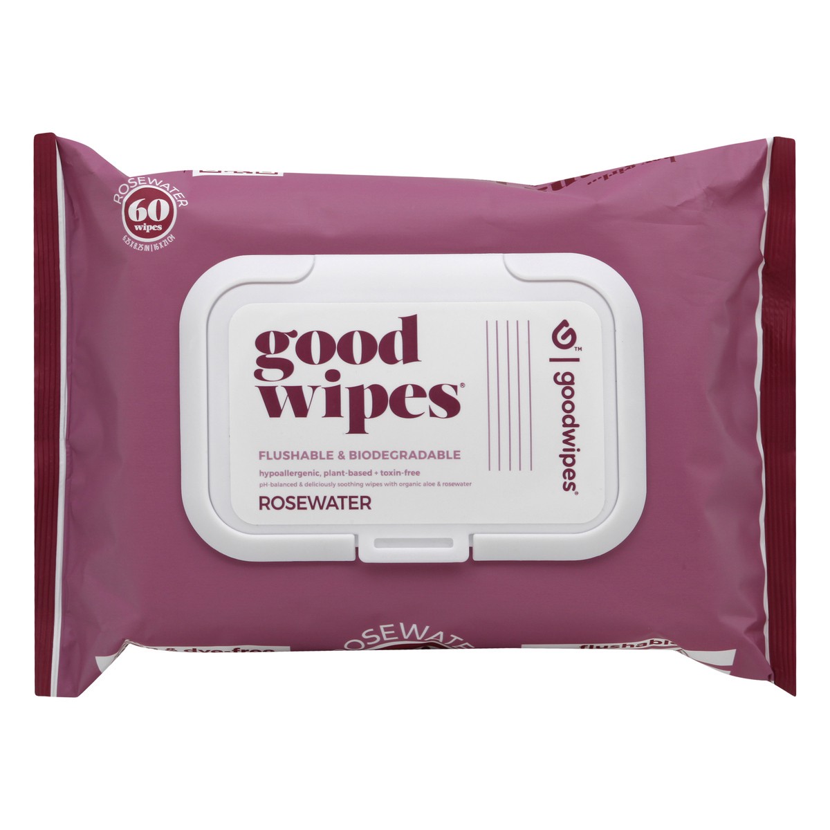 slide 1 of 9, GoodWipes Rosewater Flushable Wipes, 60 ct