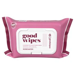 goodwipes Rosewater Flushable Wipes - 60ct