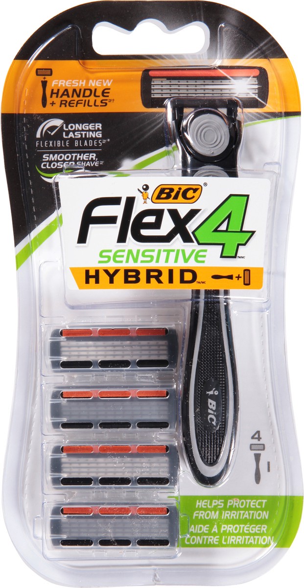 slide 5 of 11, Bic Hybrid4 Flex Titanium Disposable Razors Men's Razor And Cartridge Refills, 1 ct