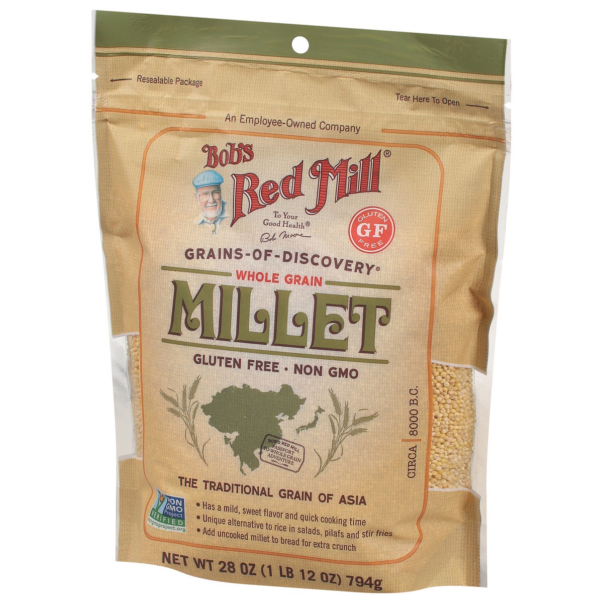 slide 3 of 9, Bob's Red Mill Whole Grain Millet, 28 oz