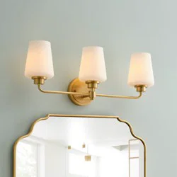 allen + roth Goldson 22.5-in 3 Light Brushed Gold Transitional Bathroom Vanity light bar