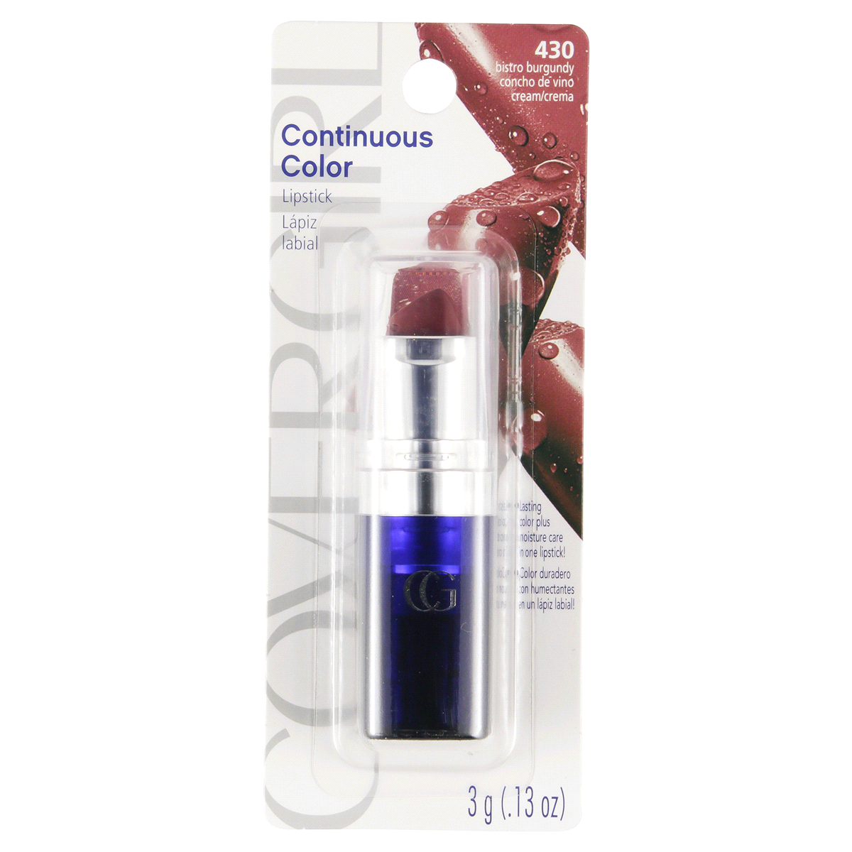 slide 1 of 2, Covergirl Continuous Color Lipstick - 430 Bistro Burgundy, 1 ct