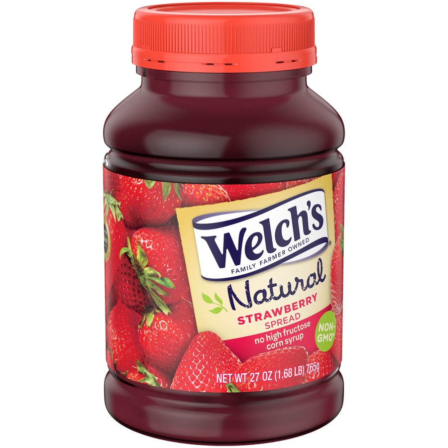 slide 5 of 5, Welch's Natural Strawberry Spread, 27 oz Jar, 27 oz