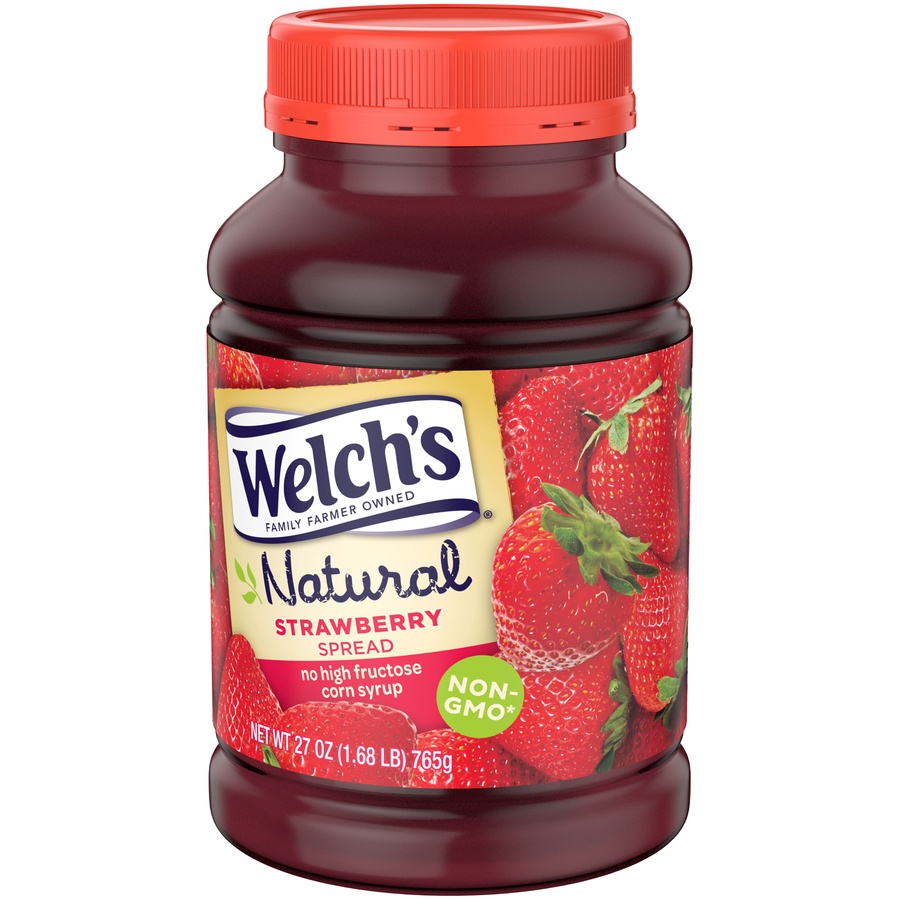 slide 4 of 5, Welch's Natural Strawberry Spread, 27 oz Jar, 27 oz